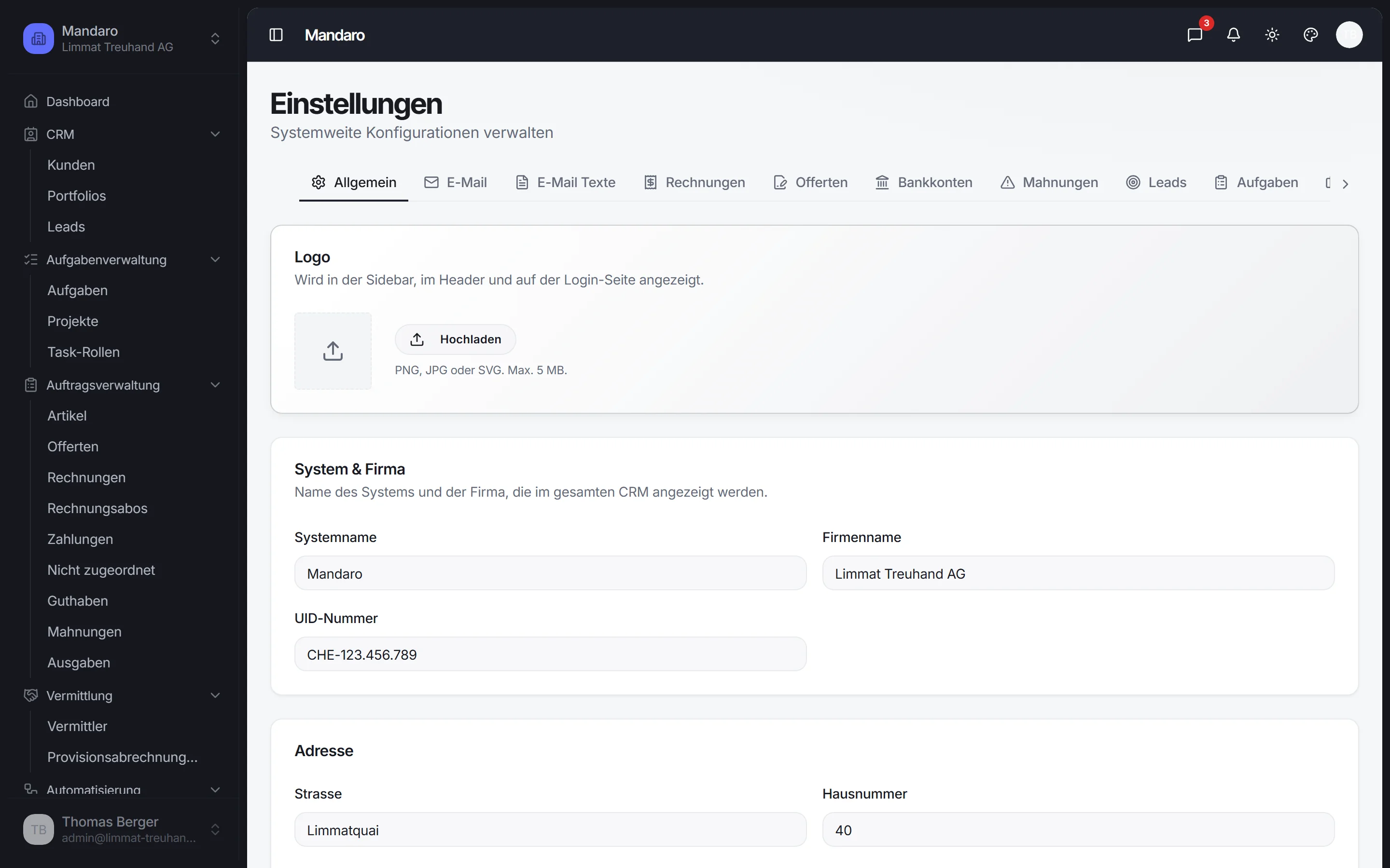 Eigenes Logo und Firmenname